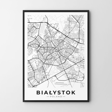 Białystok mapa plakat
