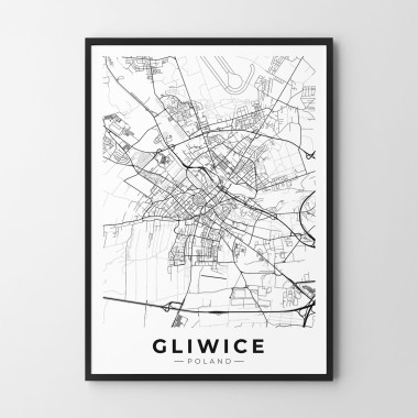 Gliwice mapa plakat 