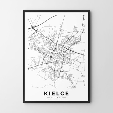 Kielce  mapa plakat  