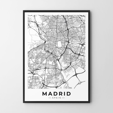 Madryt mapa plakat