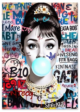 Plakat cyfrowy do wydruku audrey hepburn balon